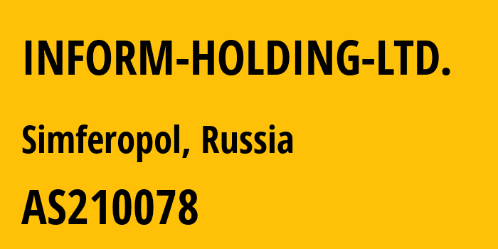 Информация о провайдере INFORM-HOLDING-LTD. AS210078 INFORM-HOLDING LTD.: все IP-адреса, network, все айпи-подсети