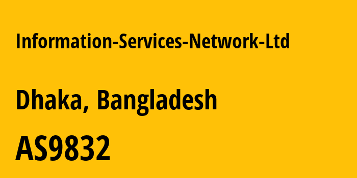 Информация о провайдере Information-Services-Network-Ltd AS9832 ISN, Internet Service Provider: все IP-адреса, network, все айпи-подсети