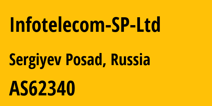 Информация о провайдере Infotelecom-SP-Ltd AS62340 Infotelecom SP Ltd.: все IP-адреса, network, все айпи-подсети