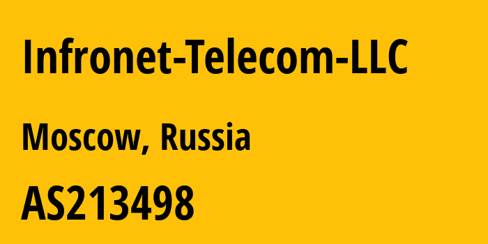 Информация о провайдере Infronet-Telecom-LLC AS213498 Infronet-Telecom LLC: все IP-адреса, network, все айпи-подсети