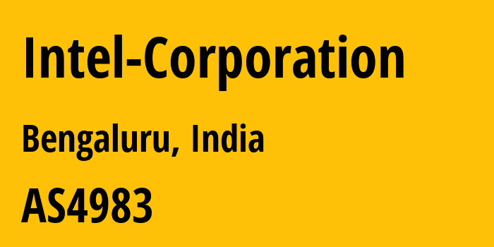 Информация о провайдере Intel-Corporation AS4983 Intel Corporation: все IP-адреса, network, все айпи-подсети