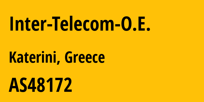 Информация о провайдере Inter-Telecom-O.E. AS48172 Inter Telecom O.E.: все IP-адреса, network, все айпи-подсети