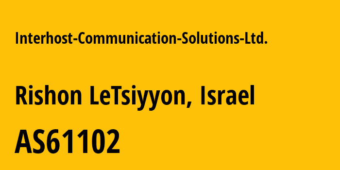 Информация о провайдере Interhost-Communication-Solutions-Ltd. AS61102 Interhost Communication Solutions Ltd.: все IP-адреса, network, все айпи-подсети