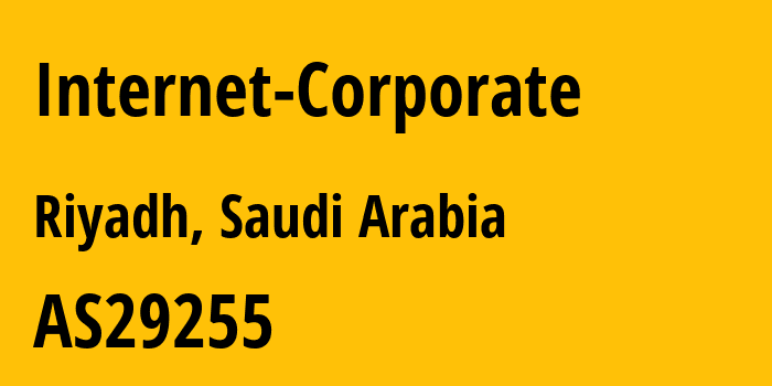 Информация о провайдере Internet-Corporate AS29255 Etihad Etisalat, a joint stock company: все IP-адреса, network, все айпи-подсети