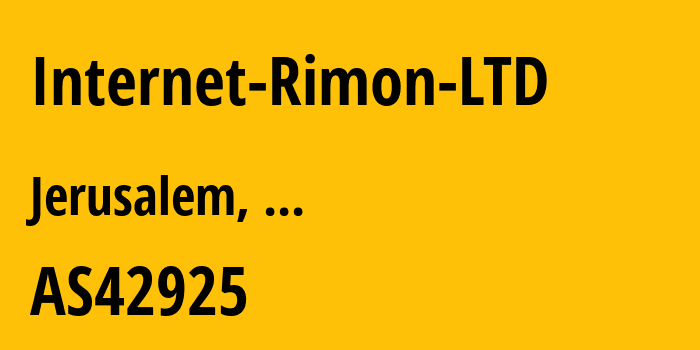 Информация о провайдере Internet-Rimon-LTD AS42925 Internet Rimon LTD: все IP-адреса, network, все айпи-подсети