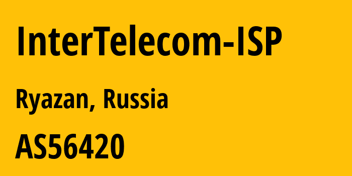 Информация о провайдере InterTelecom-ISP AS56420 JSC ER-Telecom Holding: все IP-адреса, network, все айпи-подсети