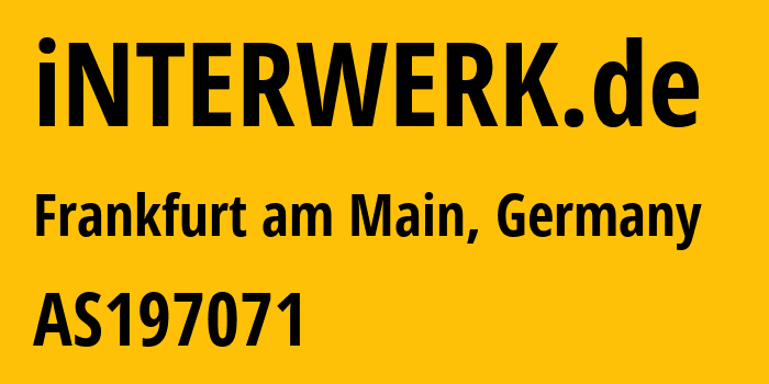 Информация о провайдере iNTERWERK.de AS197071 active 1 GmbH: все IP-адреса, network, все айпи-подсети