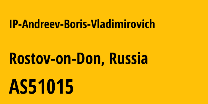 Информация о провайдере IP-Andreev-Boris-Vladimirovich AS51015 IP Andreev Boris Vladimirovich: все IP-адреса, network, все айпи-подсети