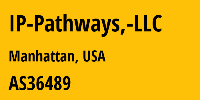 Информация о провайдере IP-Pathways,-LLC AS36489 IP Pathways, LLC: все IP-адреса, network, все айпи-подсети