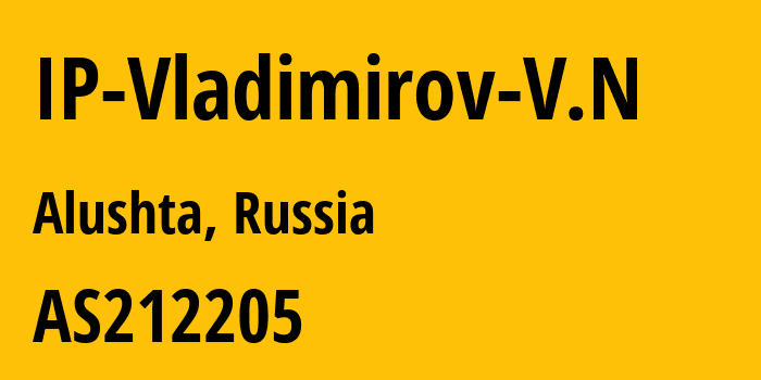 Информация о провайдере IP-Vladimirov-V.N AS212205 Vladimirov Vladimir: все IP-адреса, network, все айпи-подсети