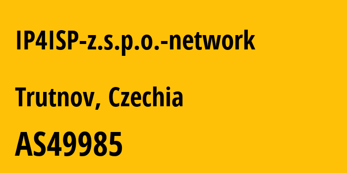 Информация о провайдере IP4ISP-z.s.p.o.-network AS49985 IP4ISP z.s.p.o: все IP-адреса, network, все айпи-подсети