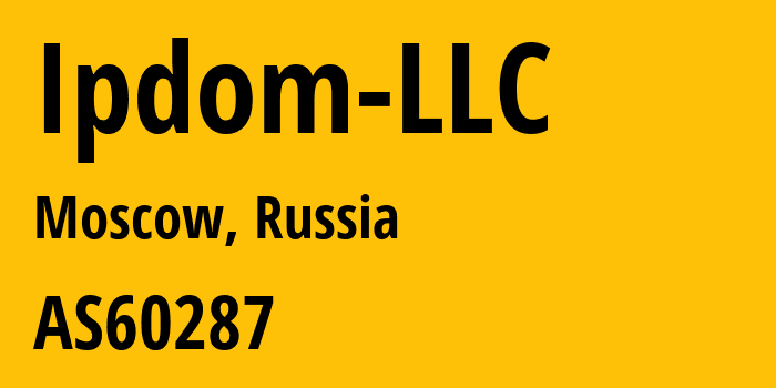 Информация о провайдере Ipdom-LLC AS60287 IPDOM LLC: все IP-адреса, network, все айпи-подсети