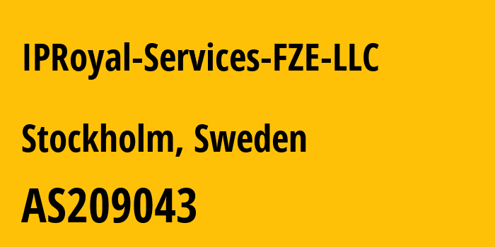 Информация о провайдере IPRoyal-Services-FZE-LLC AS209043 IPRoyal Services FZE LLC: все IP-адреса, network, все айпи-подсети