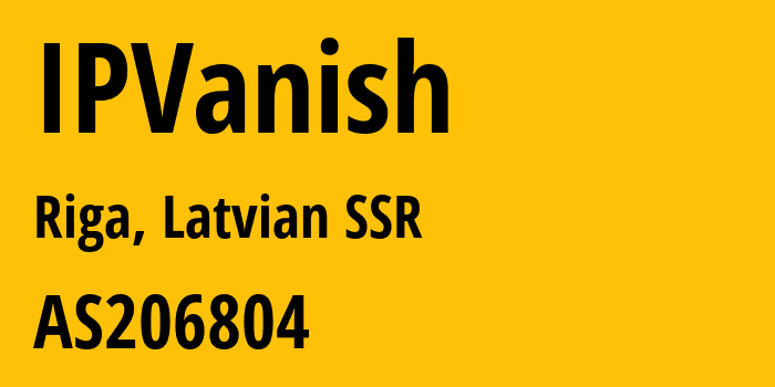 Информация о провайдере IPVanish AS206804 EstNOC OY: все IP-адреса, network, все айпи-подсети