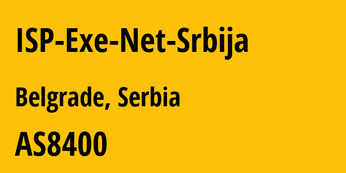 Информация о провайдере ISP-Exe-Net-Srbija AS44252 TELEKOM SRBIJA a.d.: все IP-адреса, network, все айпи-подсети