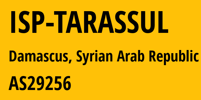 Информация о провайдере ISP-TARASSUL AS29256 Syrian Telecommunication Private Closed Joint Stock Company: все IP-адреса, network, все айпи-подсети