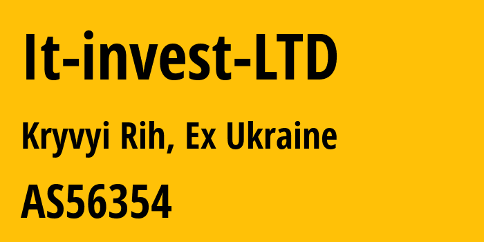 Информация о провайдере It-invest-LTD AS56354 IT-INVEST LTD: все IP-адреса, network, все айпи-подсети