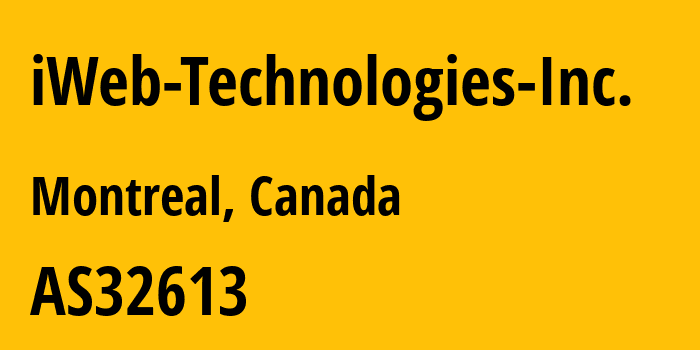 Информация о провайдере iWeb-Technologies-Inc. AS32613 Leaseweb Canada Inc.: все IP-адреса, network, все айпи-подсети