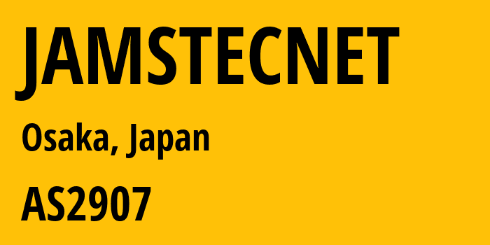 Информация о провайдере JAMSTECNET AS2907 Research Organization of Information and Systems, National Institute of Informatics: все IP-адреса, network, все айпи-подсети