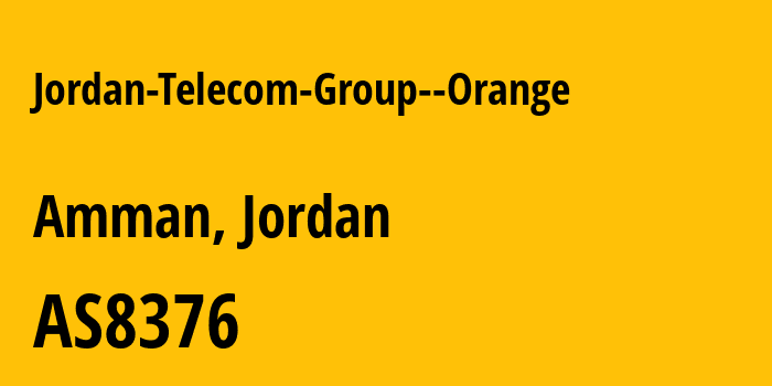 Информация о провайдере Jordan-Telecom-Group--Orange AS8376 Jordan Data Communications Company LLC: все IP-адреса, network, все айпи-подсети