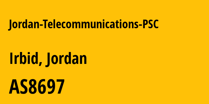 Информация о провайдере Jordan-Telecommunications-PSC AS8697 Jordan Telecommunications PSC: все IP-адреса, network, все айпи-подсети