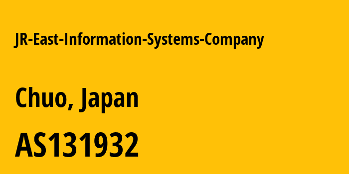 Информация о провайдере JR-East-Information-Systems-Company AS131932 JR East Information Systems Company: все IP-адреса, network, все айпи-подсети