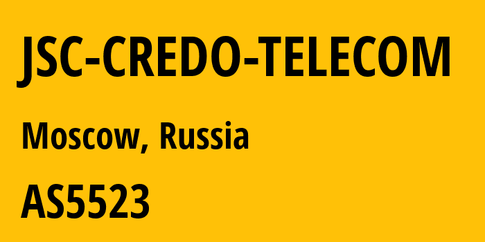 Информация о провайдере JSC-CREDO-TELECOM AS5523 CREDO TELECOM: все IP-адреса, network, все айпи-подсети