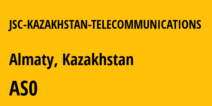 Информация о провайдере JSC-KAZAKHSTAN-TELECOMMUNICATIONS : все IP-адреса, network, все айпи-подсети