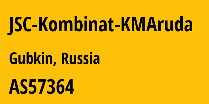 Информация о провайдере JSC-Kombinat-KMAruda AS57364 JSC Kombinat KMAruda: все IP-адреса, network, все айпи-подсети