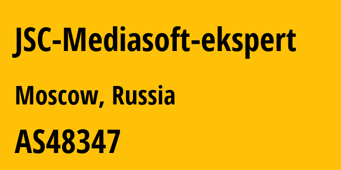 Информация о провайдере JSC-Mediasoft-ekspert AS48347 JSC Mediasoft ekspert: все IP-адреса, network, все айпи-подсети