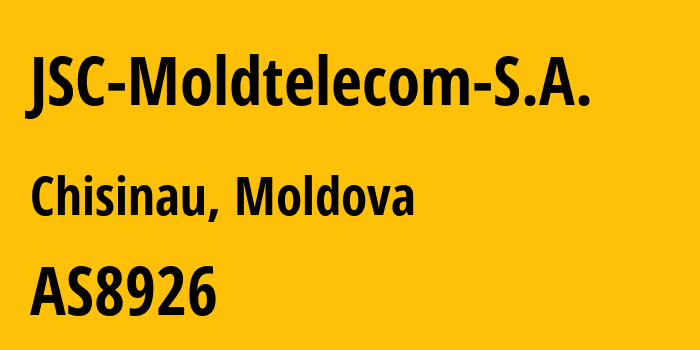 Информация о провайдере JSC-Moldtelecom-S.A. AS8926 Moldtelecom SA: все IP-адреса, network, все айпи-подсети