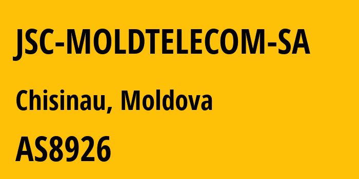 Информация о провайдере JSC-MOLDTELECOM-SA AS8926 Moldtelecom SA: все IP-адреса, network, все айпи-подсети