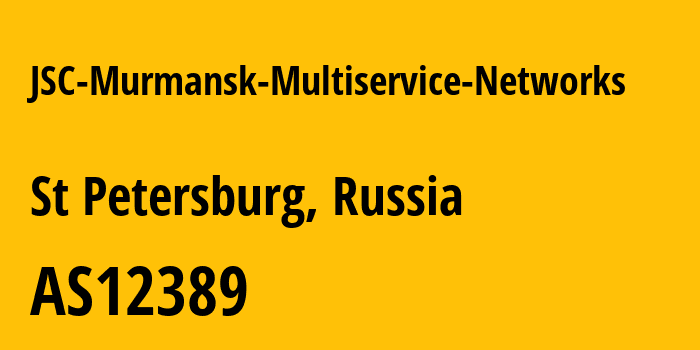 Информация о провайдере JSC-Murmansk-Multiservice-Networks AS12389 PJSC Rostelecom: все IP-адреса, network, все айпи-подсети