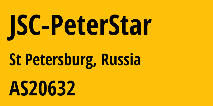 Информация о провайдере JSC-PeterStar AS20632 PJSC MegaFon: все IP-адреса, network, все айпи-подсети