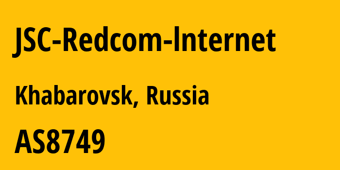 Информация о провайдере JSC-Redcom-lnternet AS8749 JSC Redcom-lnternet: все IP-адреса, network, все айпи-подсети