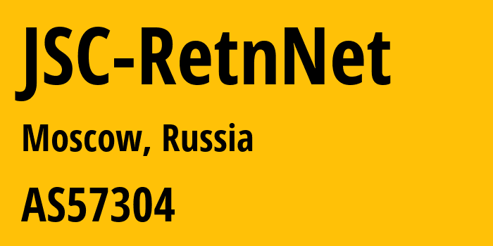 Информация о провайдере JSC-RetnNet AS57304 JSC RetnNet: все IP-адреса, network, все айпи-подсети