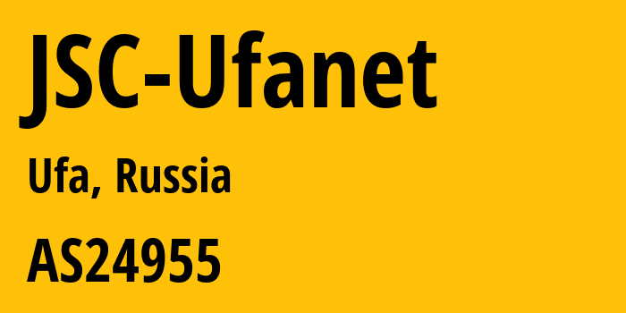 Информация о провайдере JSC-Ufanet AS24955 JSC Ufanet: все IP-адреса, network, все айпи-подсети