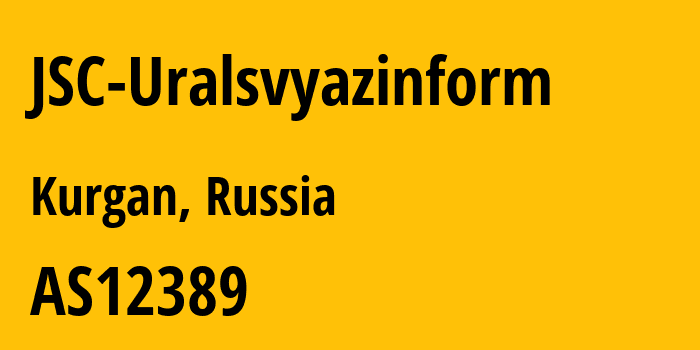 Информация о провайдере JSC-Uralsvyazinform AS12389 PJSC Rostelecom: все IP-адреса, network, все айпи-подсети