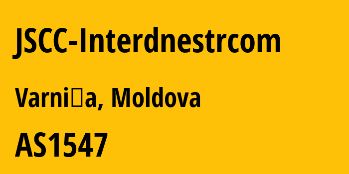 Информация о провайдере JSCC-Interdnestrcom AS1547 INTERDNESTRKOM, Sovmestnoe Zakrytoe Aktsionernoe Obshchestvo: все IP-адреса, network, все айпи-подсети