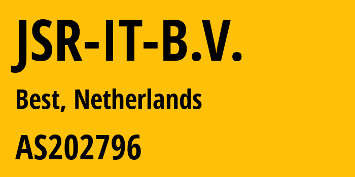 Информация о провайдере JSR-IT-B.V. AS202796 JSR IT B.V.: все IP-адреса, network, все айпи-подсети