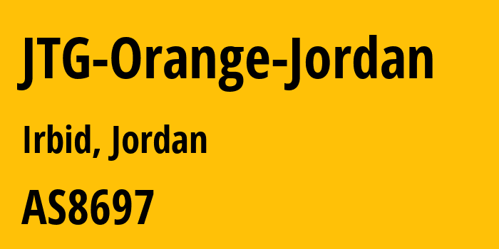 Информация о провайдере JTG-Orange-Jordan AS8697 Jordan Telecommunications PSC: все IP-адреса, network, все айпи-подсети