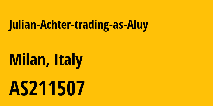 Информация о провайдере Julian-Achter-trading-as-Aluy AS211507 Julian Achter: все IP-адреса, network, все айпи-подсети