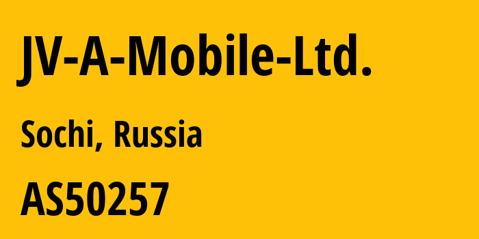 Информация о провайдере JV-A-Mobile-Ltd. AS50257 JV A-Mobile Ltd.: все IP-адреса, network, все айпи-подсети