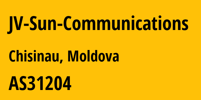 Информация о провайдере JV-Sun-Communications AS31204 ORANGE MOLDOVA S.A.: все IP-адреса, network, все айпи-подсети