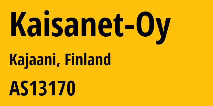 Информация о провайдере Kaisanet-Oy AS13170 Kaisanet Oy: все IP-адреса, network, все айпи-подсети