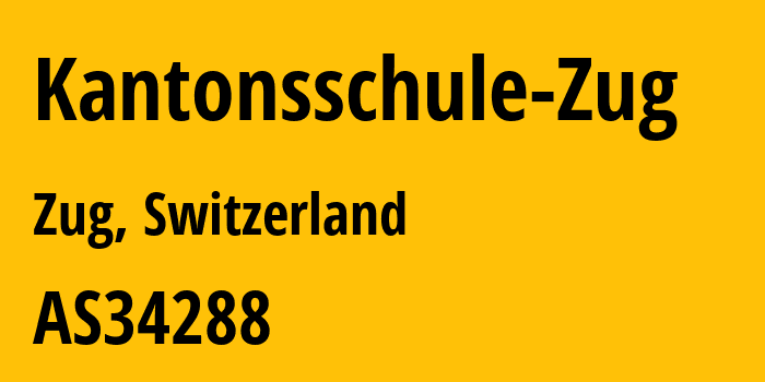 Информация о провайдере Kantonsschule-Zug AS34288 Kantonsschule Zug: все IP-адреса, network, все айпи-подсети