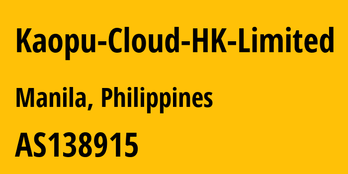 Информация о провайдере Kaopu-Cloud-HK-Limited AS138915 Kaopu Cloud HK Limited: все IP-адреса, network, все айпи-подсети