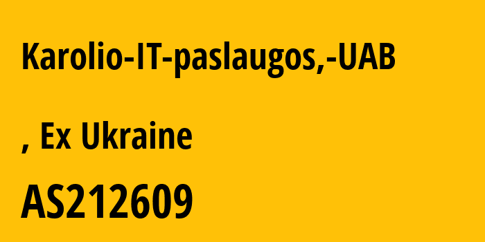 Информация о провайдере Karolio-IT-paslaugos,-UAB AS212609 Karolio IT paslaugos, UAB: все IP-адреса, network, все айпи-подсети