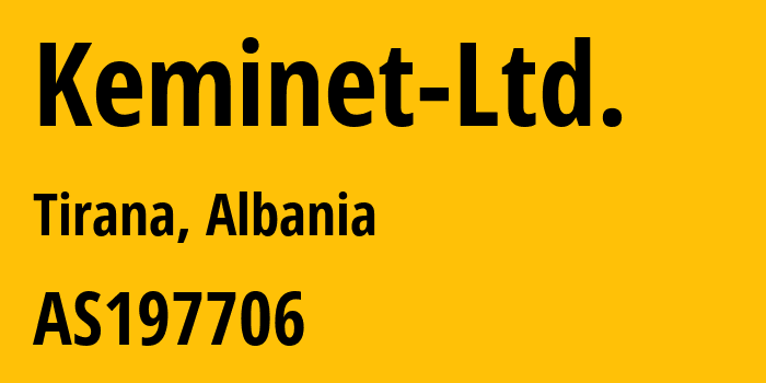 Информация о провайдере Keminet-Ltd. AS197706 Keminet SHPK: все IP-адреса, network, все айпи-подсети