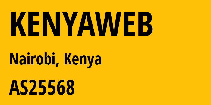 Информация о провайдере KENYAWEB AS25568 Kenyaweb.com: все IP-адреса, network, все айпи-подсети